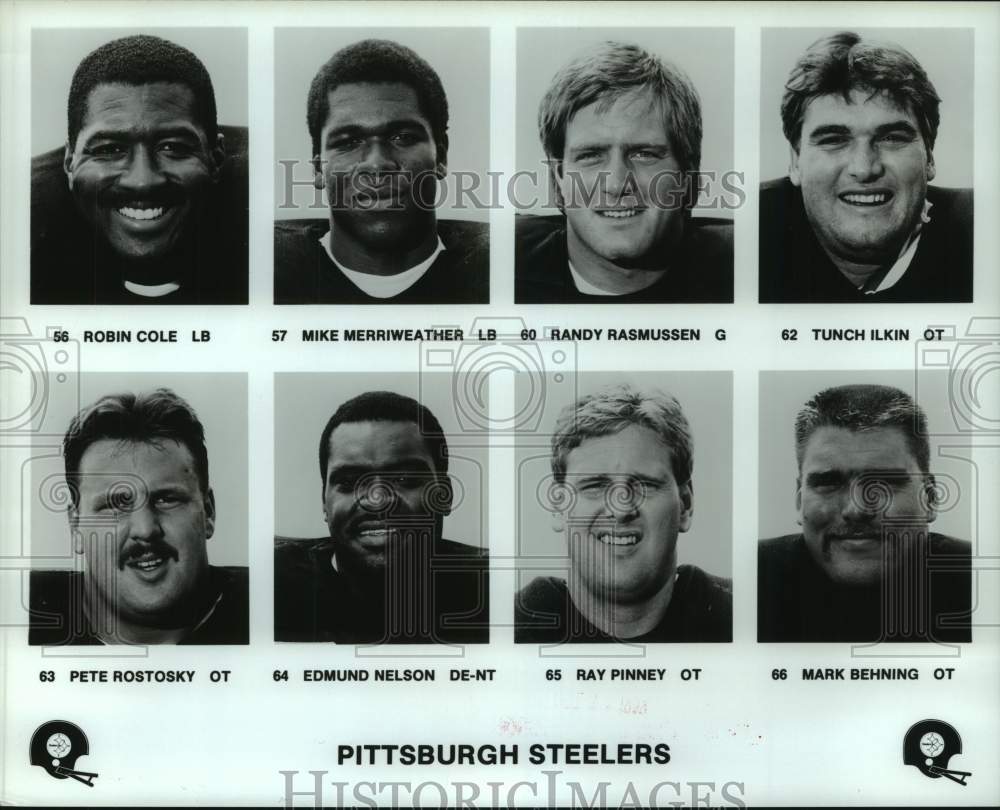 1989 Press Photo Eight of the Pittsburgh Steelers players. - hcs22948- Historic Images