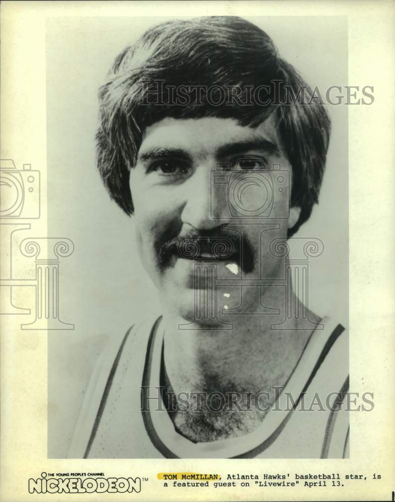 1981 Press Photo Atlanta basketball's Tom McMillan on "Livewire," April 13th- Historic Images