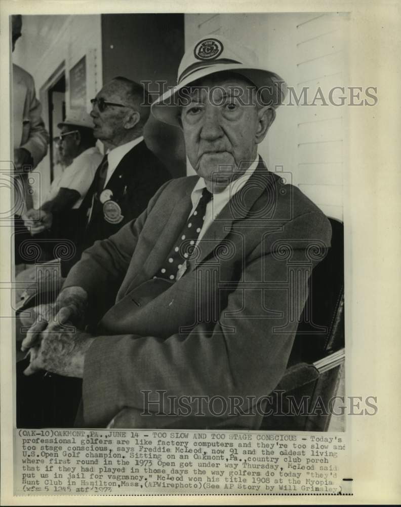 1973 Press Photo Champion golfer Freddie McLeod at Oakmont, Pennsylvania- Historic Images