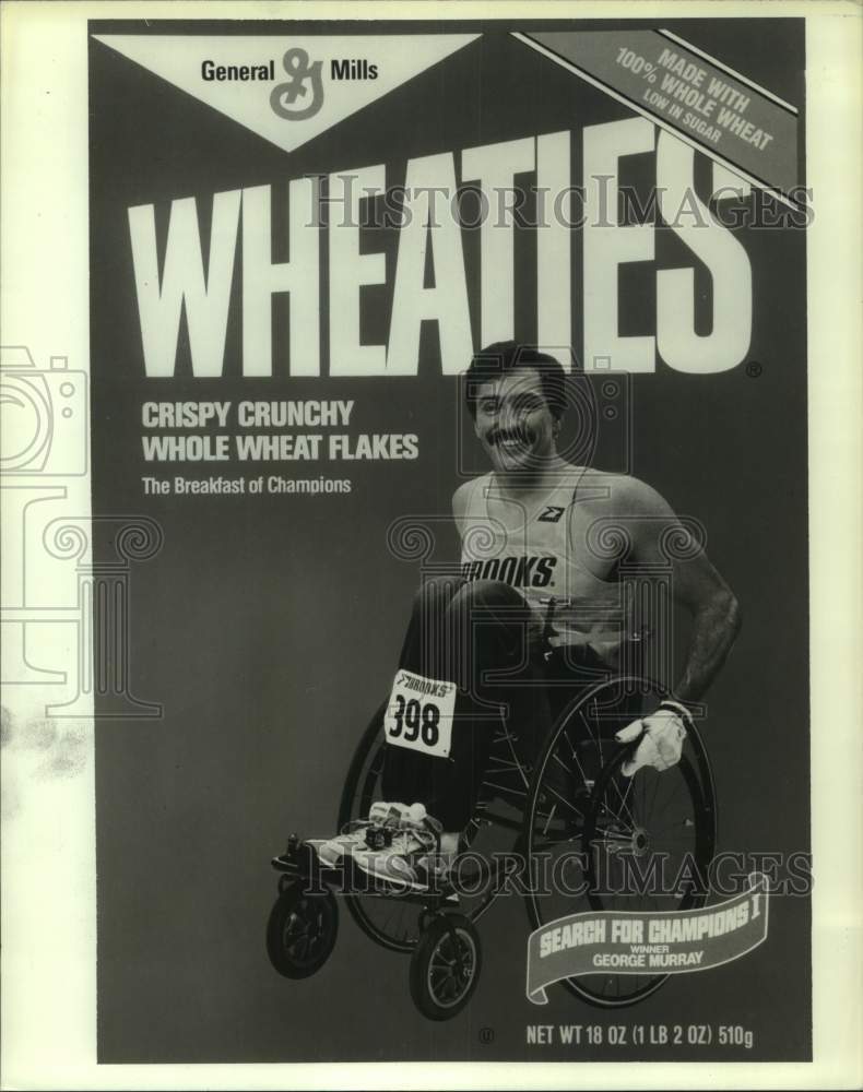 1988 Press Photo George L. Murray, wheelchair sports, Wheaties Champions winner- Historic Images