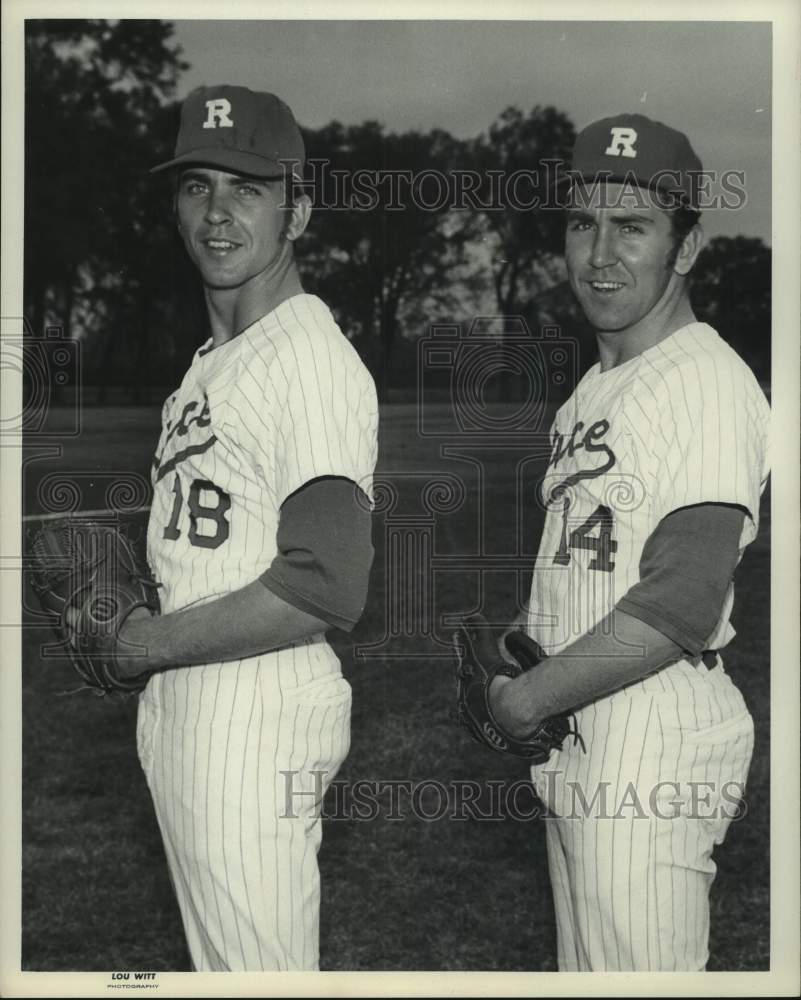 1983 Press Photo Rice college baseball players Mike and David Pettit - hcs23267- Historic Images