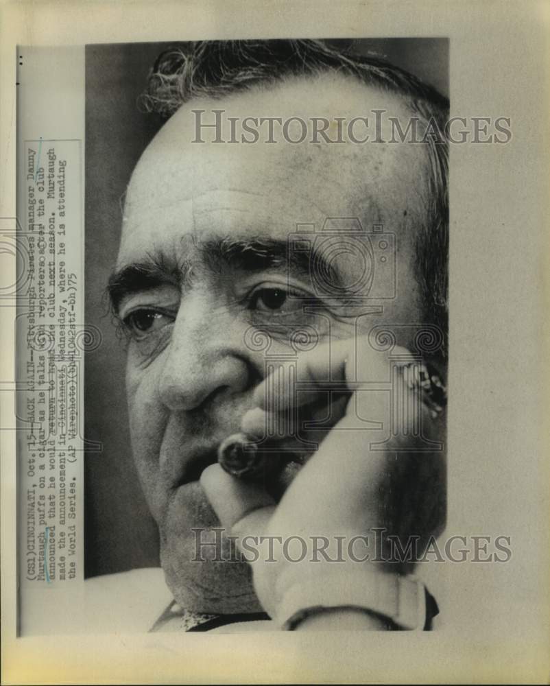 1975 Press Photo Pittsburgh Pirates baseball manager Danny Murtaugh, Cincinnati- Historic Images