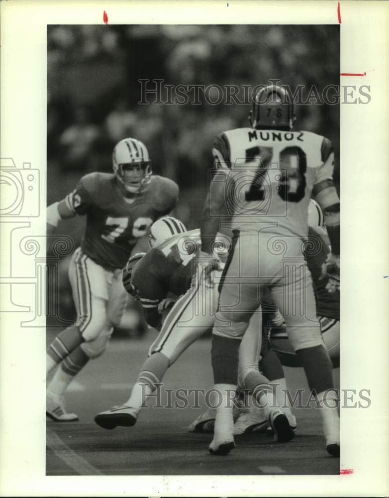 1985 Press Photo Cincinnati Bengals football player Anthony Munoz vs. Houston- Historic Images