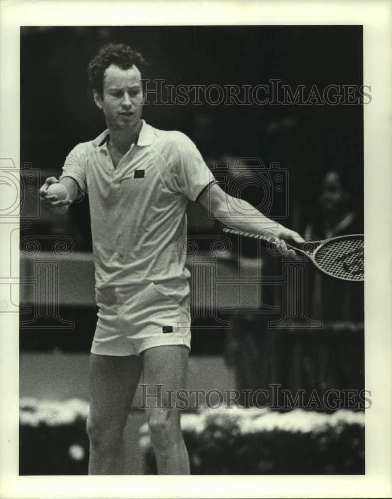 1985 Press Photo Tennis player John McEnroe in action - hcs23468- Historic Images