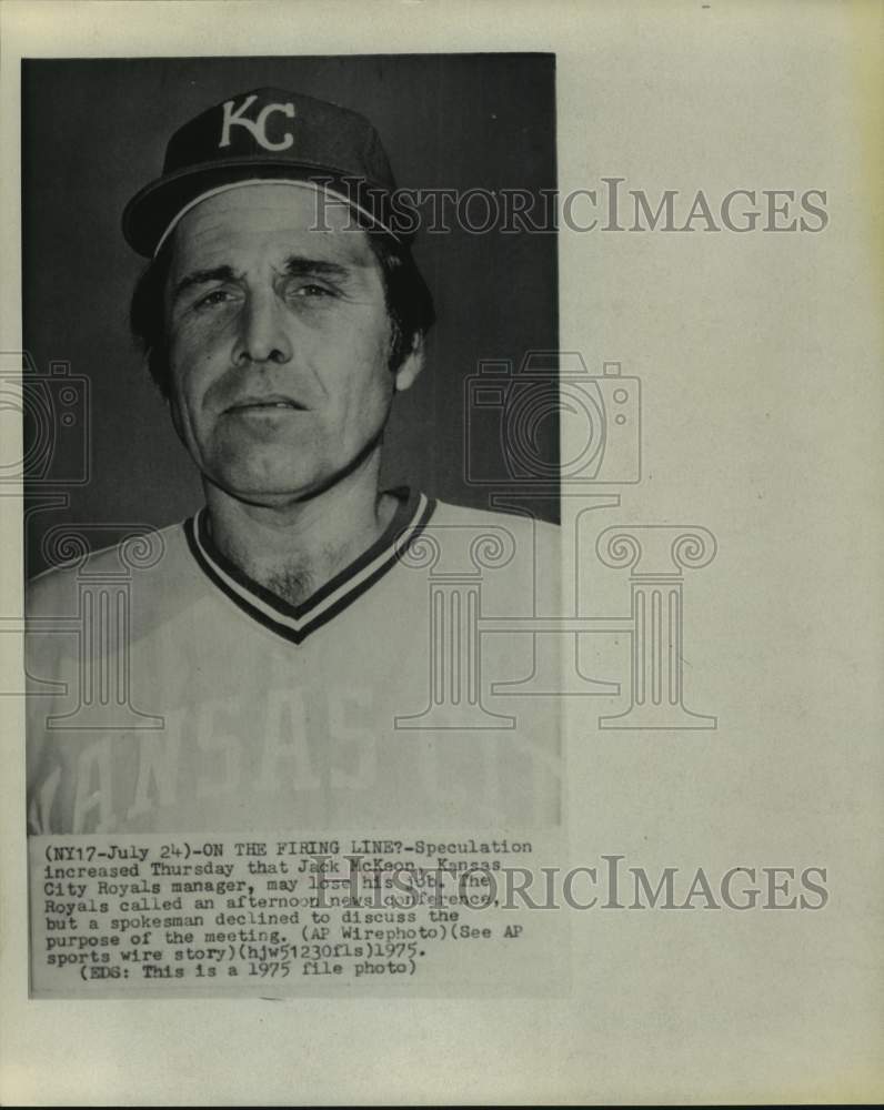 1975 Press Photo Kansas City Royals may be firing manager Jack McKeon- Historic Images