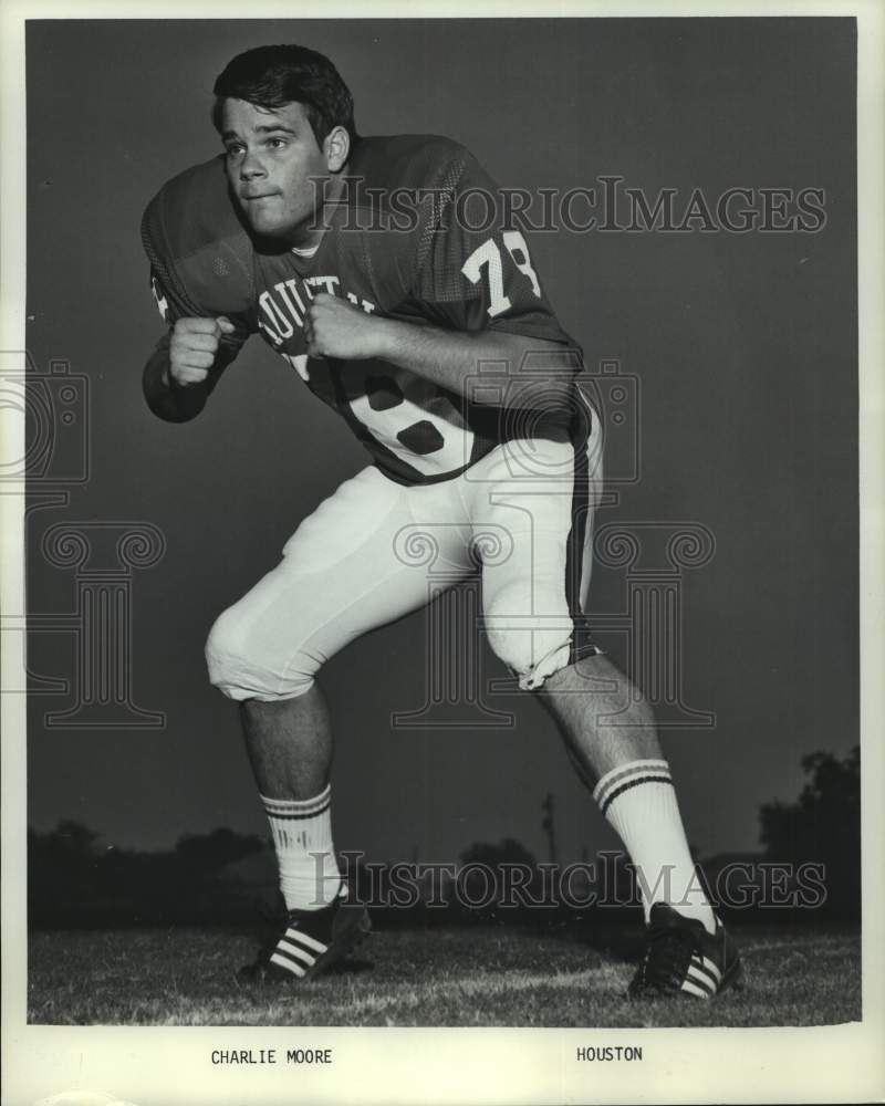 Press Photo Houston football player Charlie Moore - hcs23593- Historic Images