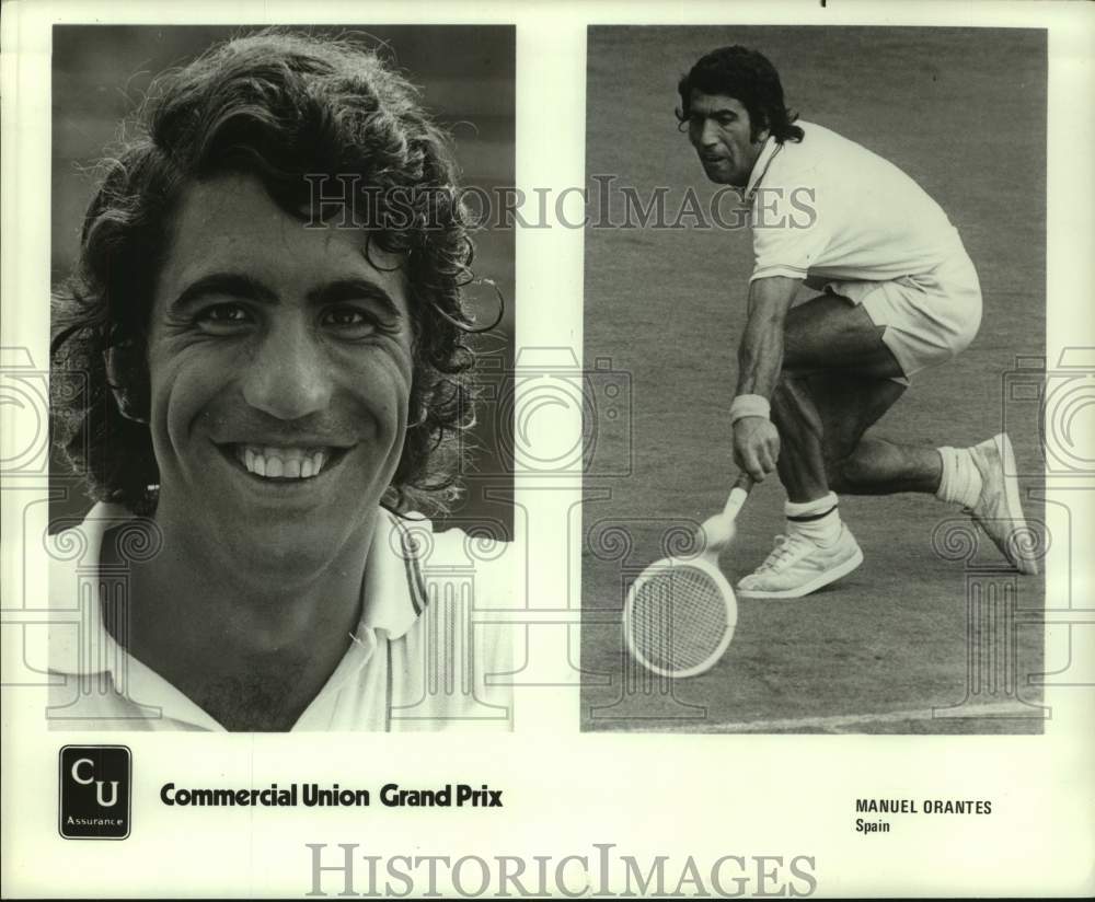 1976 Press Photo Two photos of tennis player Manuel Orantes of Spain- Historic Images