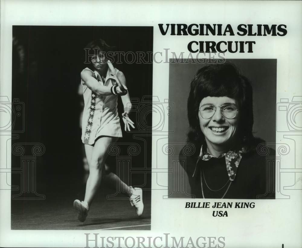 1982 Press Photo Tennis player Billie Jean King in action - hcs23949- Historic Images