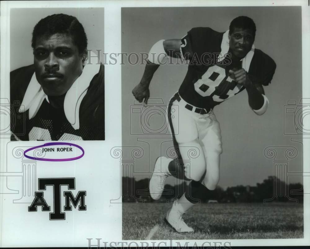 1987 Press Photo Texas A&amp;M University football linebacker John Roper - hcs24116- Historic Images