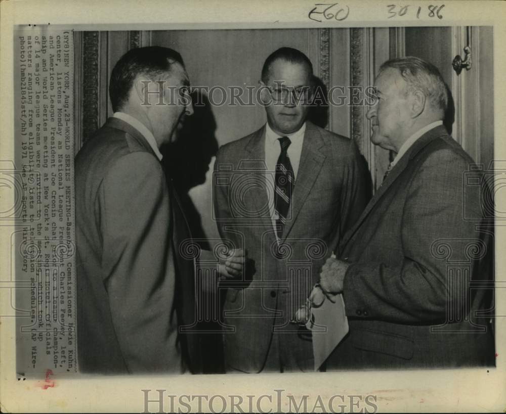 1971 Press Photo Baseball executives meet in New York City - hcs24132- Historic Images