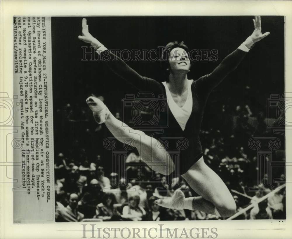 1976 Press Photo Gymnast Cathy Howard competes in New York - hcs24245- Historic Images