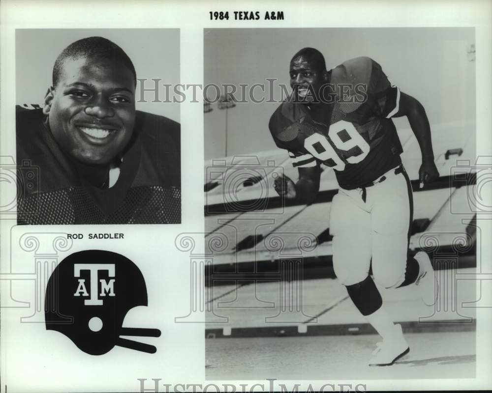 1984 Press Photo Texas A&M football player Rod Saddler - hcs24395- Historic Images