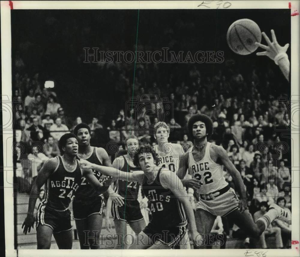 Press Photo Rice and Texas A&amp;M play college basketball - hcs24417- Historic Images