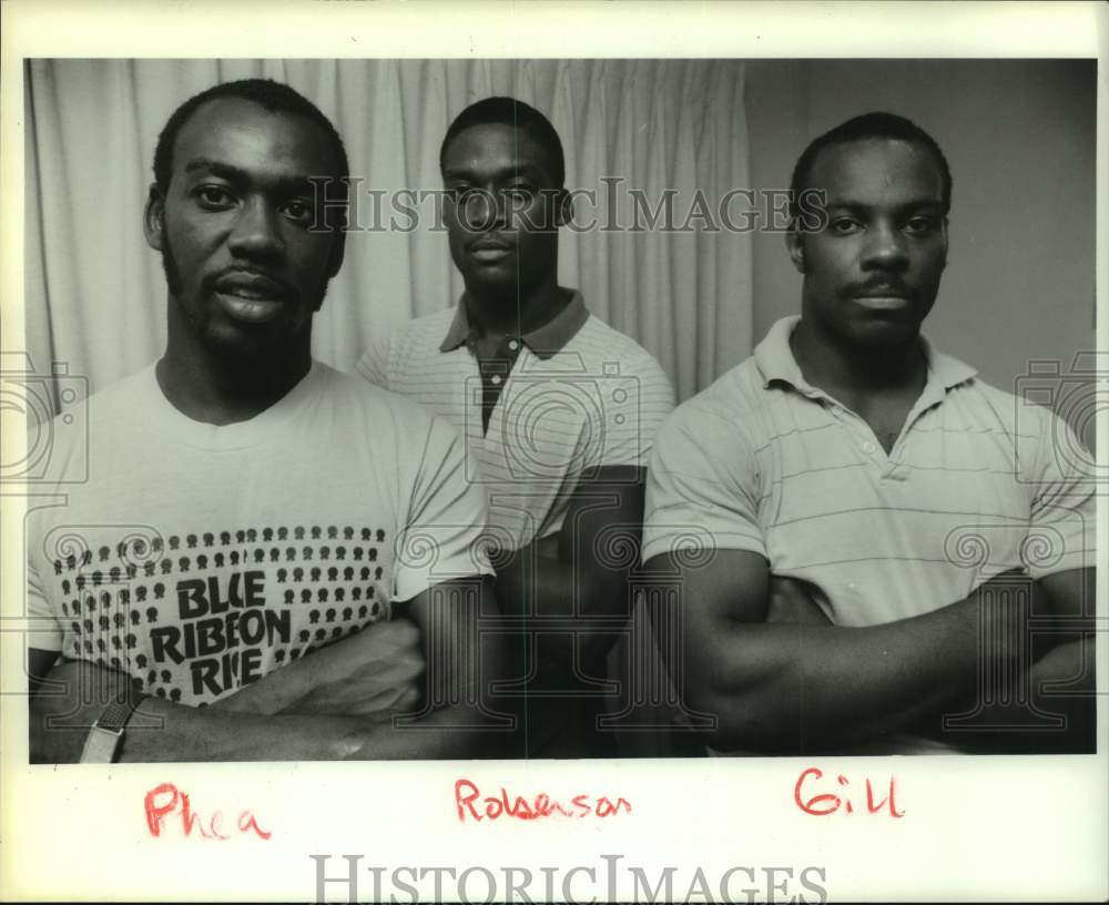 1986 Press Photo A trio of former University of Houston college football players- Historic Images