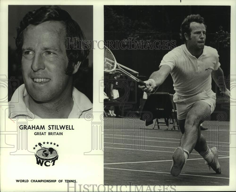 1974 Press Photo Two photos of Great Britain tennis player Graham Stilwell- Historic Images