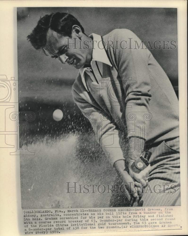 1972 Press Photo Golfer David Graham plays the Florida Citrus Invite in Orlando- Historic Images