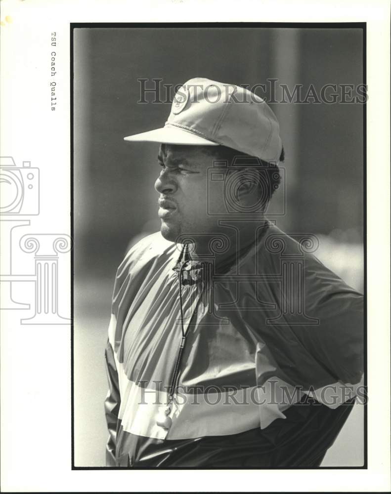1985 Press Photo Texas Southern University football coach Albert Qualls- Historic Images
