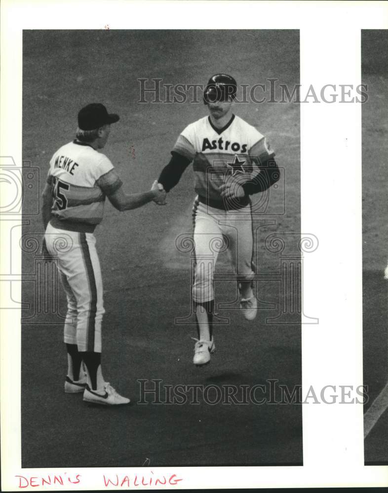 1986 Press Photo Houston Astros baseball player Denny Walling and coach- Historic Images