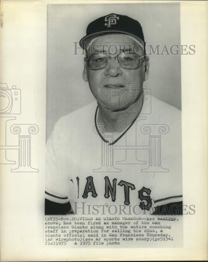 1975 Press Photo Giants manager Wes Westrum &amp; entire coaching staff fired- Historic Images