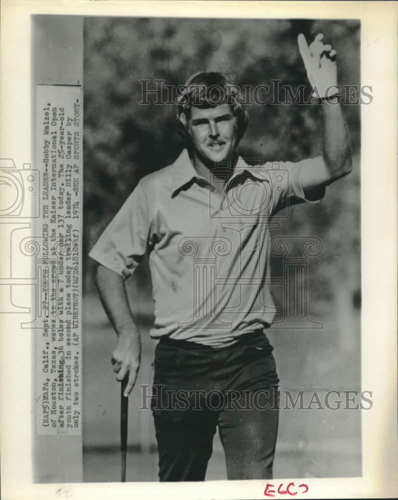 1974 Press Photo Texan golfer Bobby Walzel in 2nd at Kaiser International Open- Historic Images