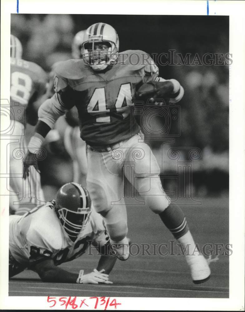 1990 Press Photo Houston Oilers and Cleveland Browns play NFL football- Historic Images