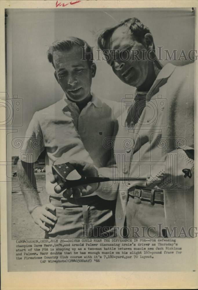 1966 Press Photo PGA defending champion Dave Marr and Arnold Palmer - hcs24763- Historic Images