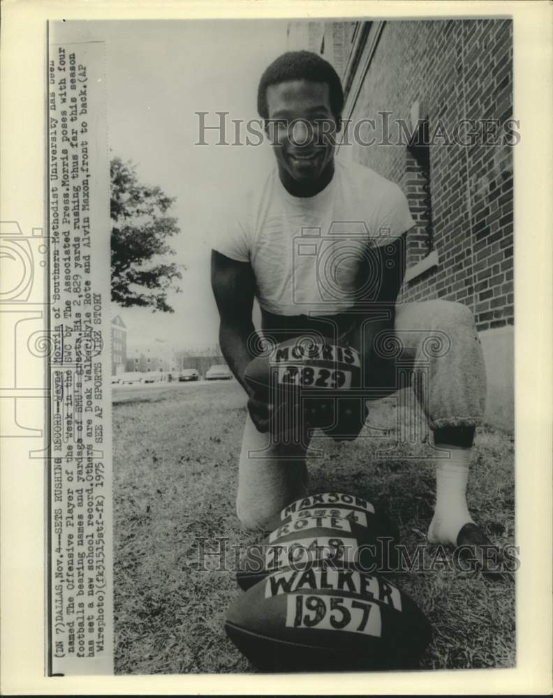 1975 Press Photo Southern Methodist college football player Wayne Morris- Historic Images