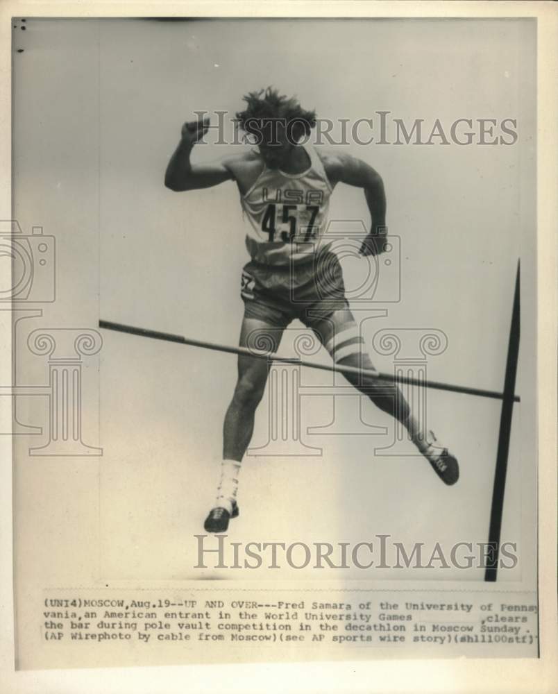 1973 Press Photo U of PA&#39;s Fred Samara in World University Games, Moscow- Historic Images