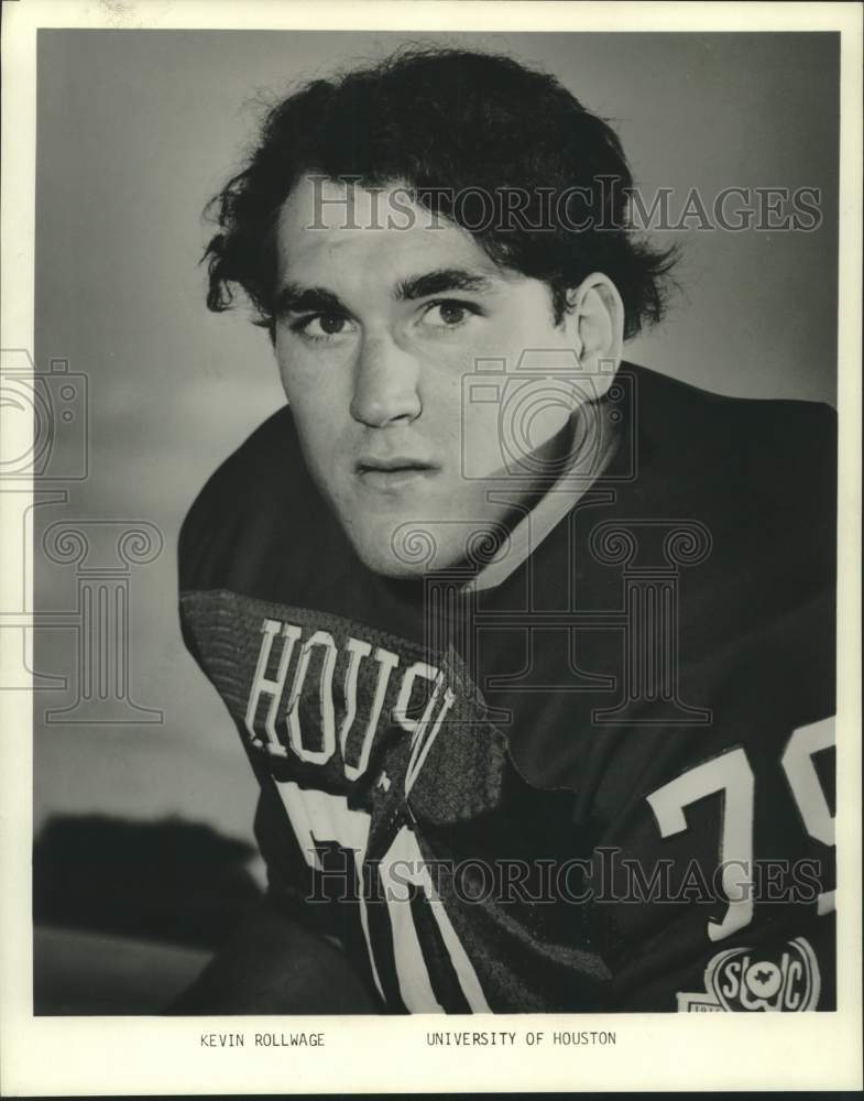 1975 Press Photo University of Houston football offensive lineman Kevin Rollwage- Historic Images