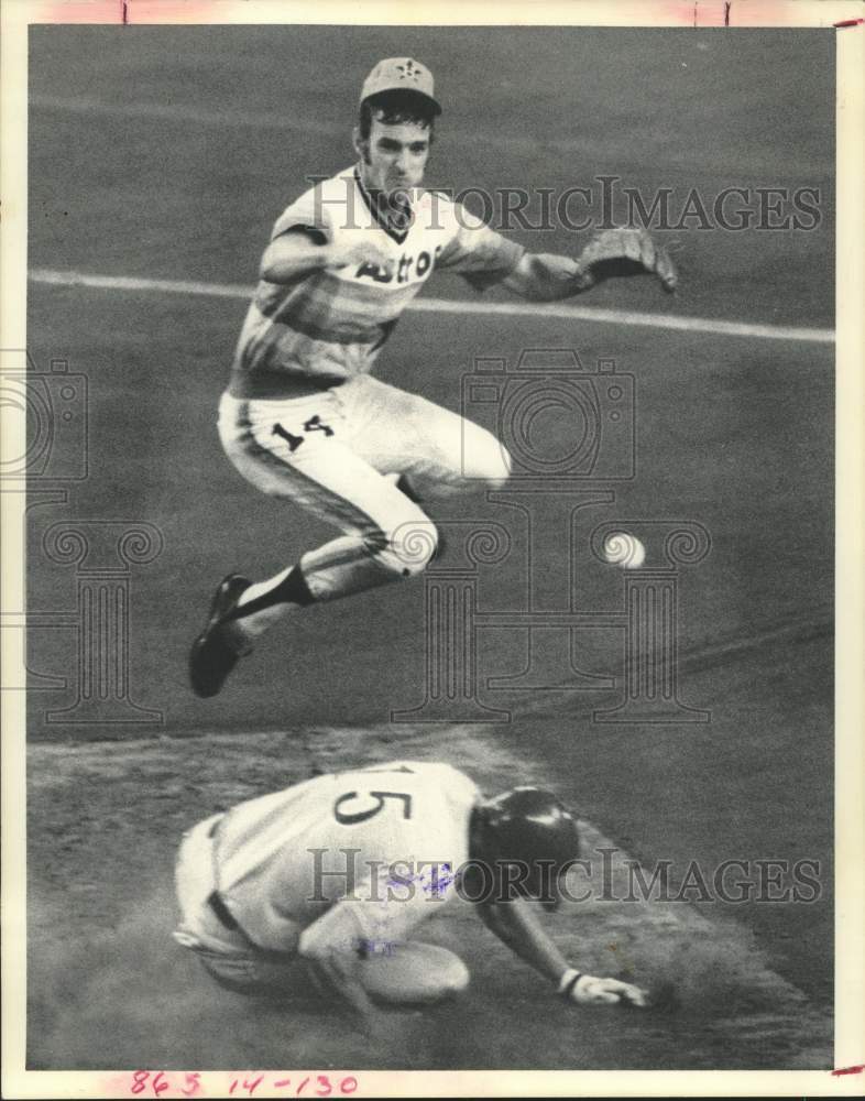 1975 Press Photo Houston Astros baseball player Roger Metzger in action- Historic Images