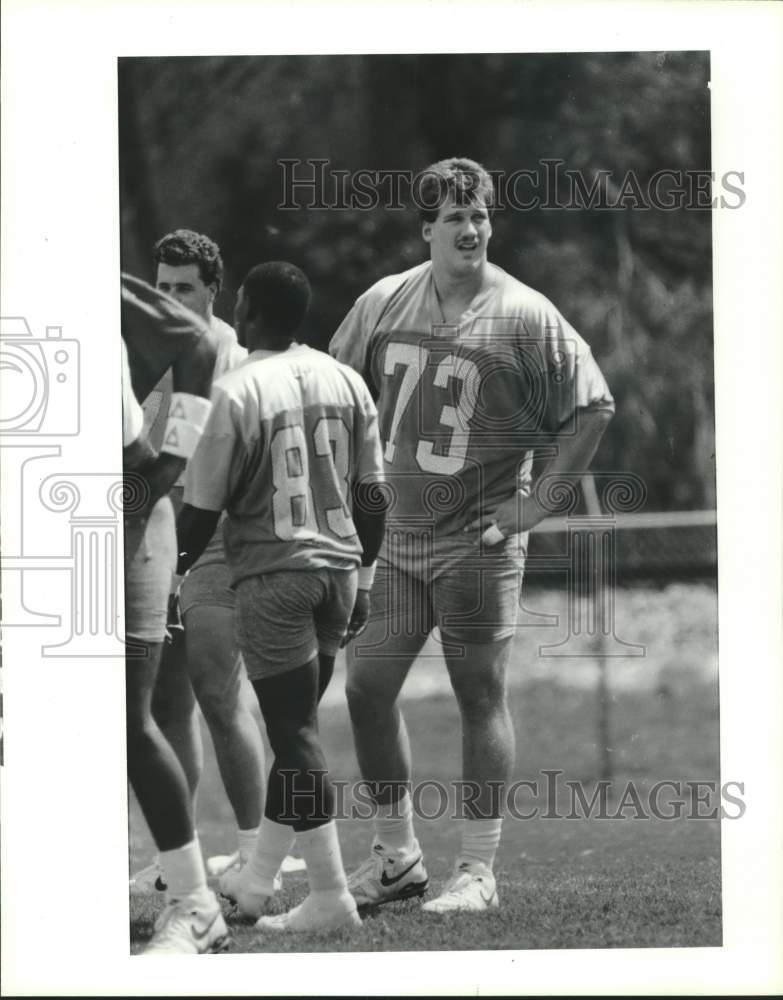 1989 Press Photo Houston Oilers football player David Williams during practice- Historic Images