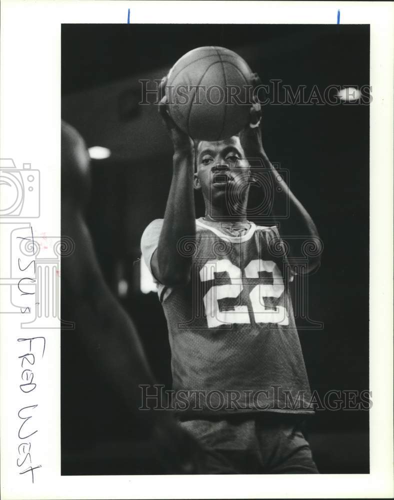 1989 Press Photo Texas Southern basketball center Fred West a player to watch- Historic Images