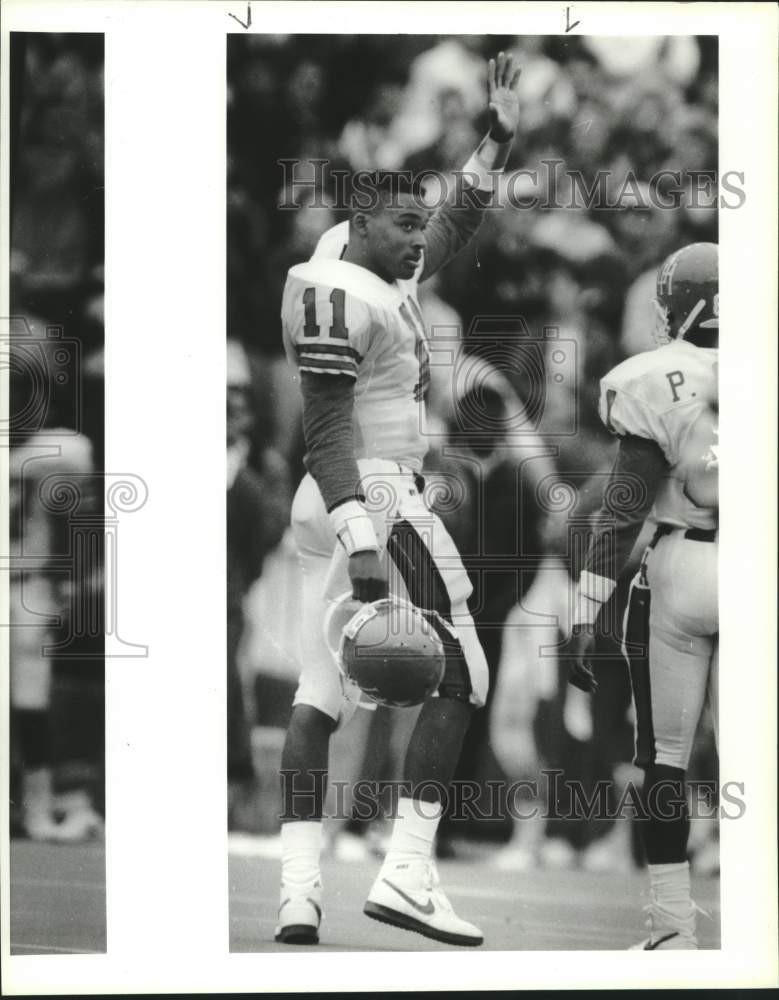 1989 Press Photo University of Houston football quarterback Andre Ware ...