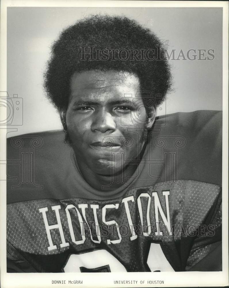 1977 Press Photo Donnie McGraw, University of Houston football - hcs25273- Historic Images