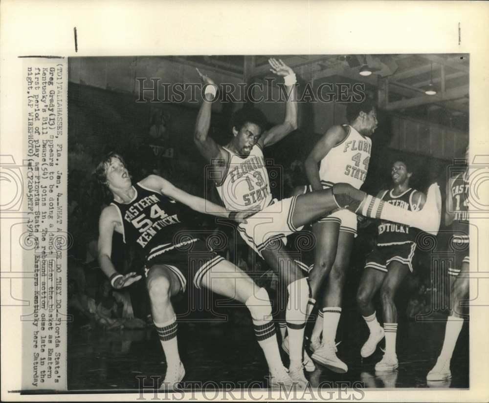 1974 Press Photo Florida State and Eastern Kentucky play college basketball- Historic Images