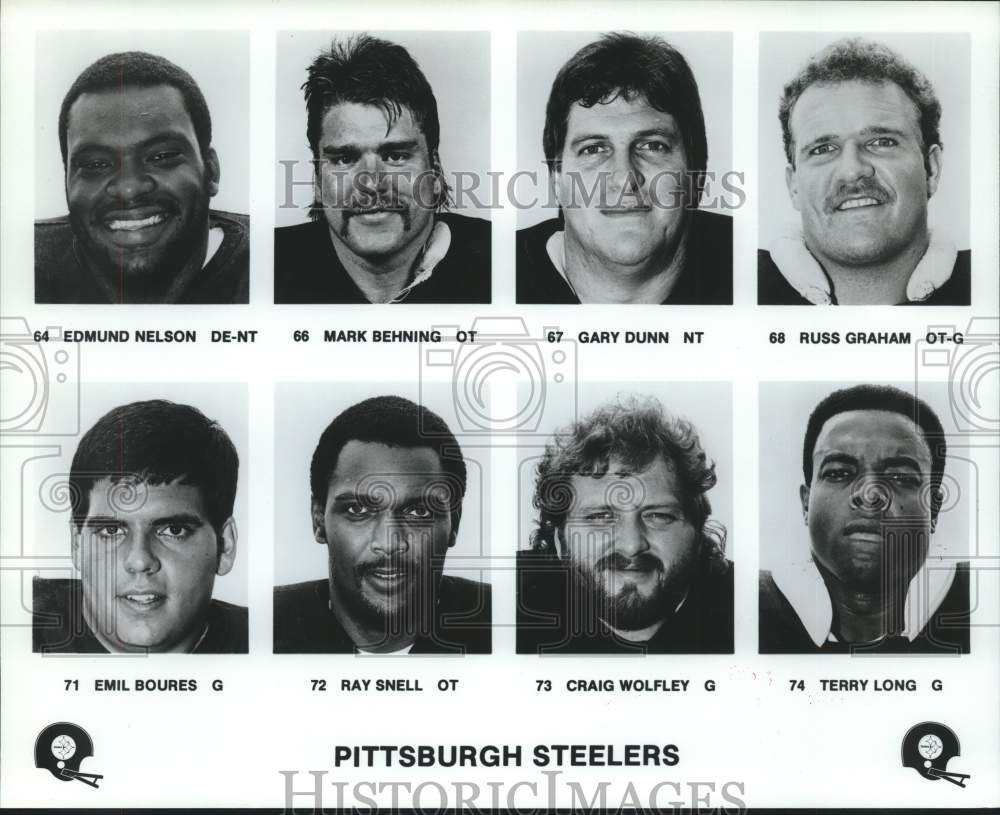 1989 Press Photo Pittsburgh Steelers football head shots - hcs25539- Historic Images