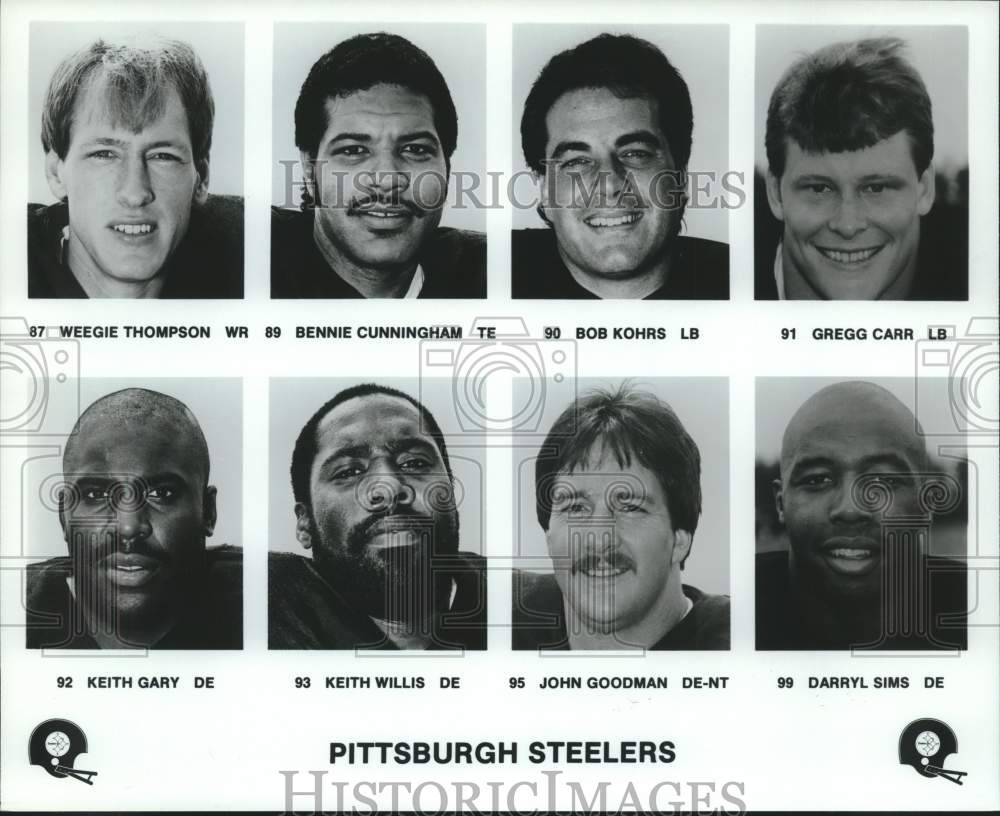 1989 Press Photo Pittsburgh Steelers football head shots - hcs25540- Historic Images