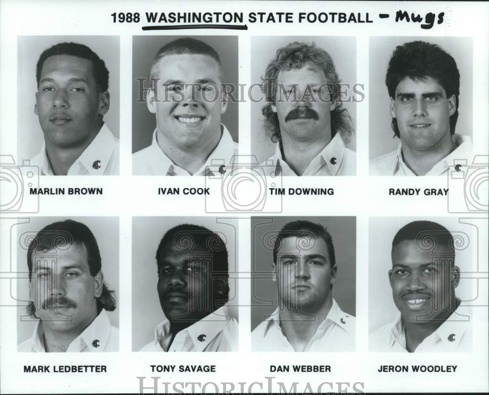 1988 Press Photo Washington State college football head shots - hcs25591- Historic Images