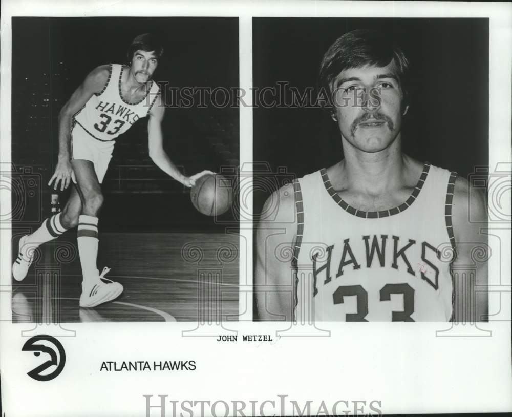 1974 Press Photo Atlanta Hawks basketball player John Wetzel - hcs25608- Historic Images