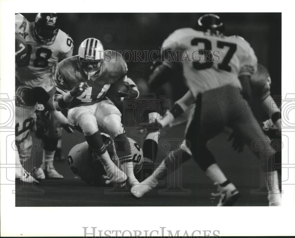 1990 Press Photo Houston Oilers football player Lorenzo White vs. Pittsburgh- Historic Images