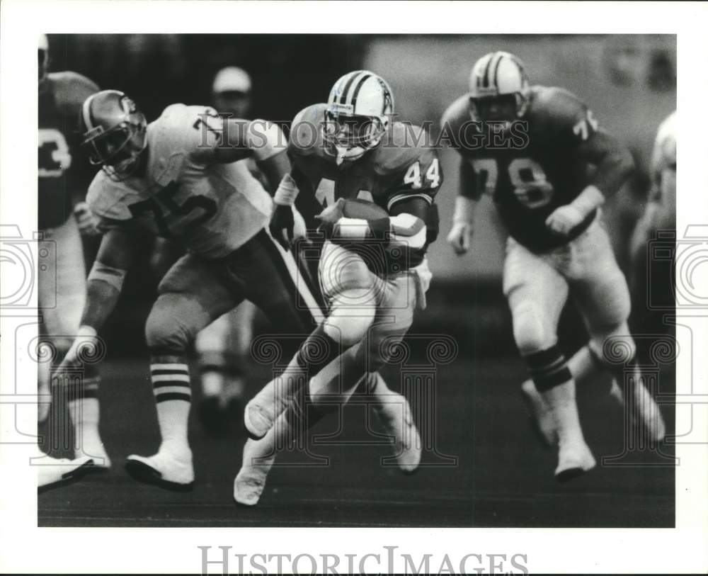 1990 Press Photo Houston Oilers football player Lorenzo White vs. 49ers- Historic Images