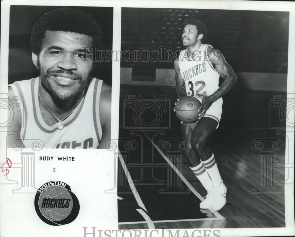 1977 Press Photo Houston Rockets basketball player Rudy White - hcs25618- Historic Images