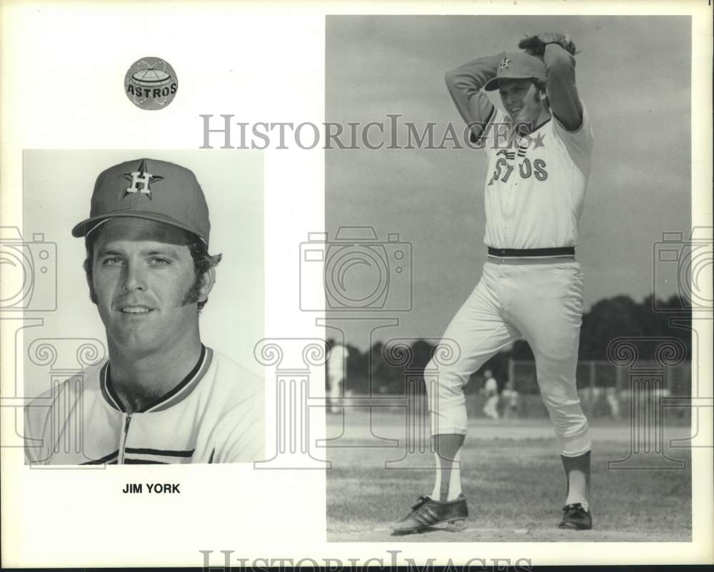 1974 Press Photo Houston Astros baseball player Jim York - hcs25648- Historic Images