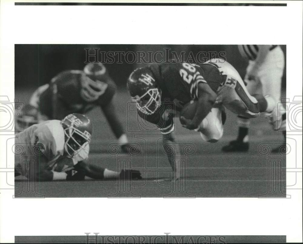 1990 Press Photo Houston football player Chuck Weatherspoon and Robert Puller- Historic Images