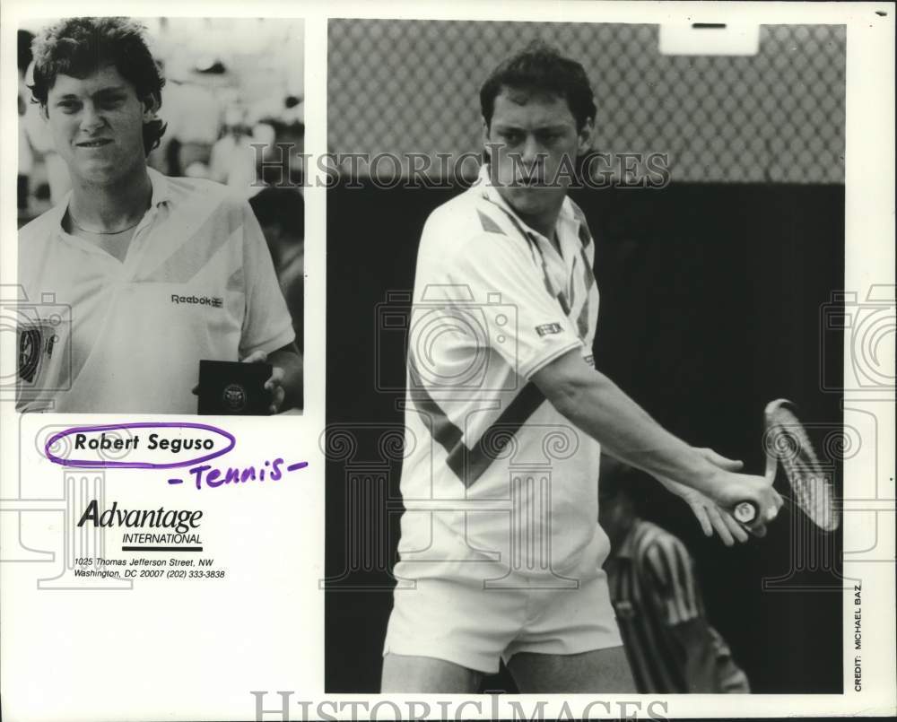 1988 Press Photo Two photos of tennis player Robert Seguso will play River Oaks- Historic Images