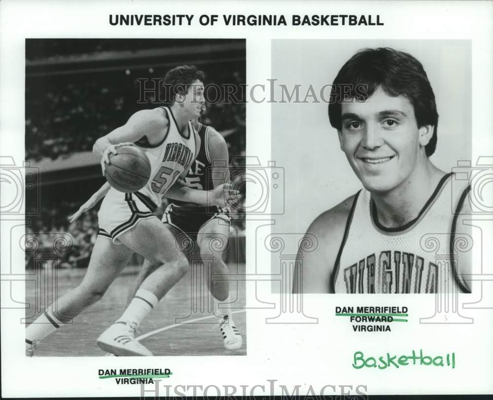 1984 Press Photo University of Virginia basketball forward Dan Merrifield- Historic Images