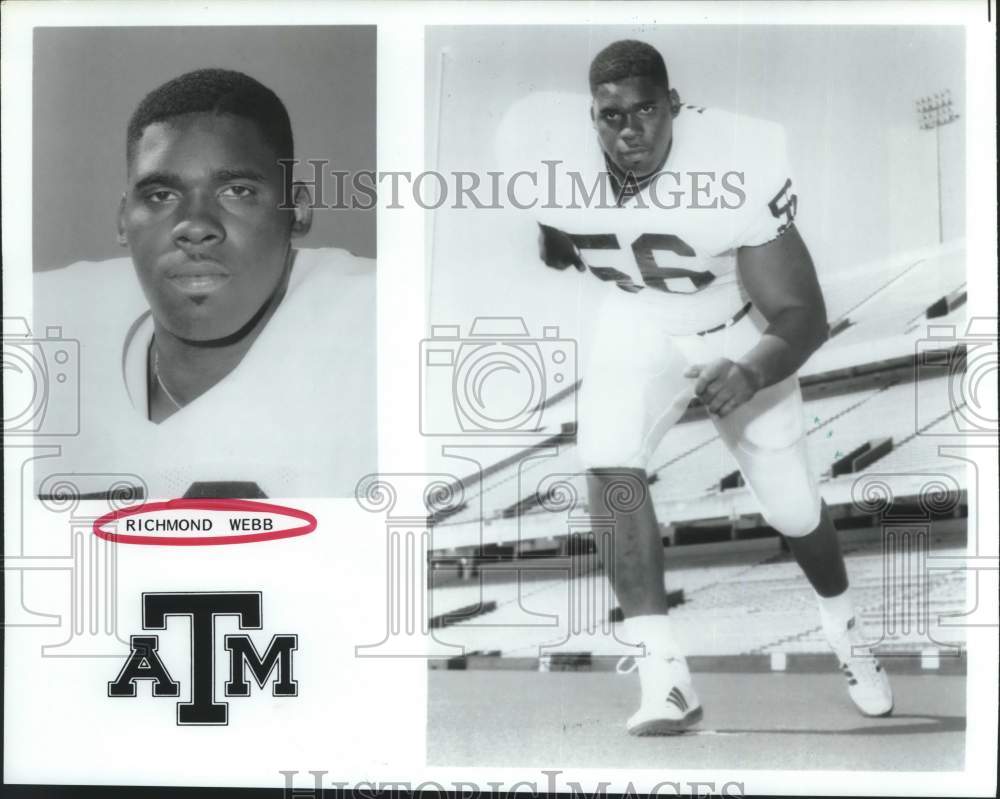 1993 Press Photo Texas A&amp;M college football player Richmond Webb - hcs25743- Historic Images