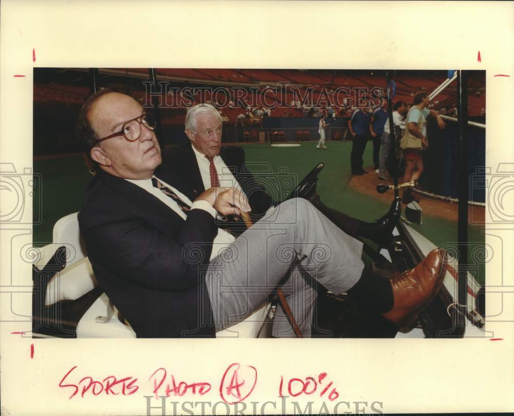 1990 Press Photo Baseball commissioner Fay Vincent, Astros owner John McMullen- Historic Images