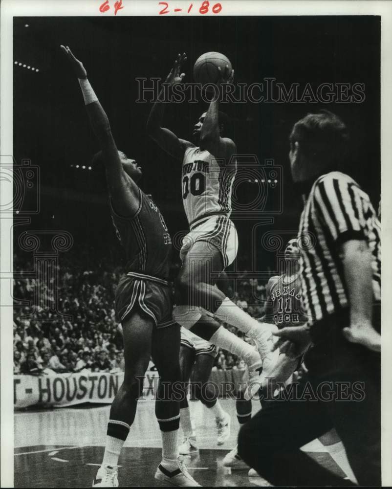 1978 Press Photo University of Houston basketball action against Texas Tech- Historic Images