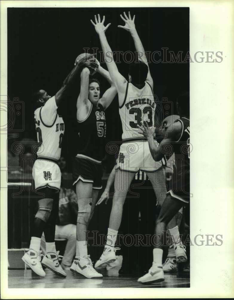 1988 Press Photo Houston and Southern Methodist play college basketball- Historic Images